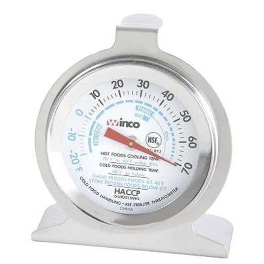 Winco 2" Dial Freezer/Refrig Thermometer, 1 x 1 each Case - Kitchen Smallware