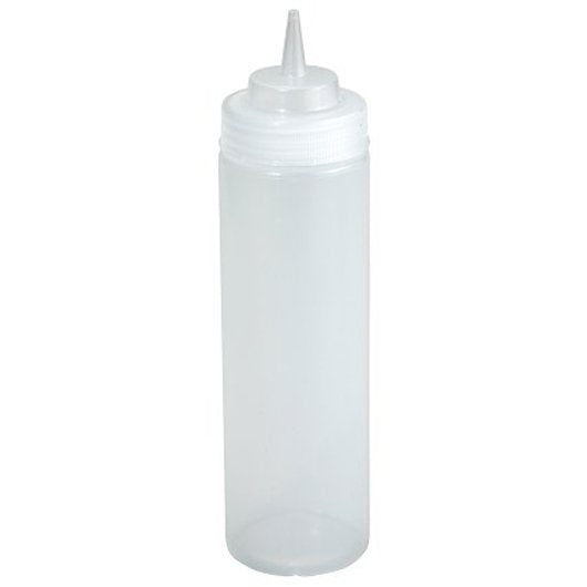 Winco Squeeze Bottle 32 Ounce Wide Mouth Clear, 1 x 6 each Case - Squeeze Bottles & Dispensers