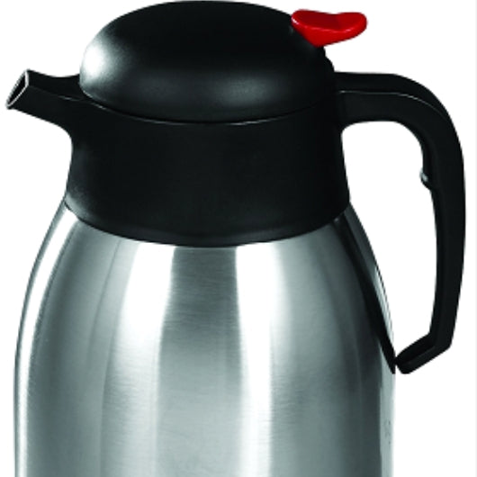 Winco 2 Liter Carafe Stainless Steel Push Button, 1 x 1 each Case - Glassware & Drinkware