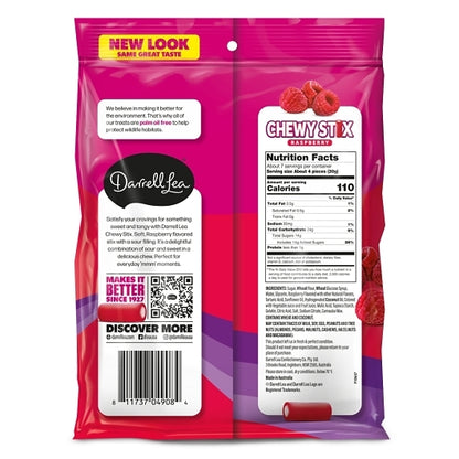 Darrell Lea Fabulicious Raspberry Sour Stix, 8 x 7 oz Case - DOT product image 5