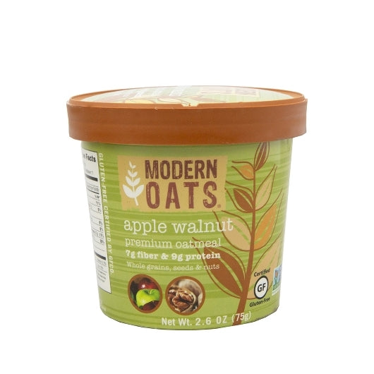 Modern Oats Apple Walnut Oatmeal Cup, 6 x 2.6 oz Case - Breakfast Foods