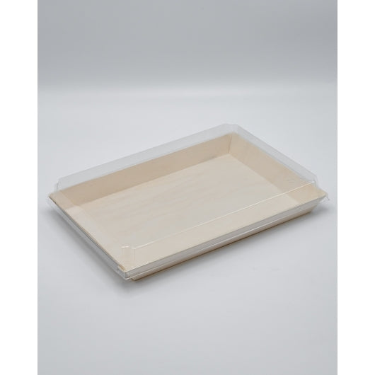 VerTerra Balsa Tray With Lid 8X11X1", 50 x 1 each Case - Fast Food Baskets & Trays