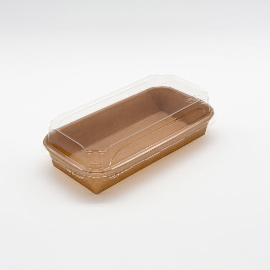 VerTerra Kraft Tray With Lid 6X5X1", 200 x 1 each Case - Fast Food Baskets & Trays