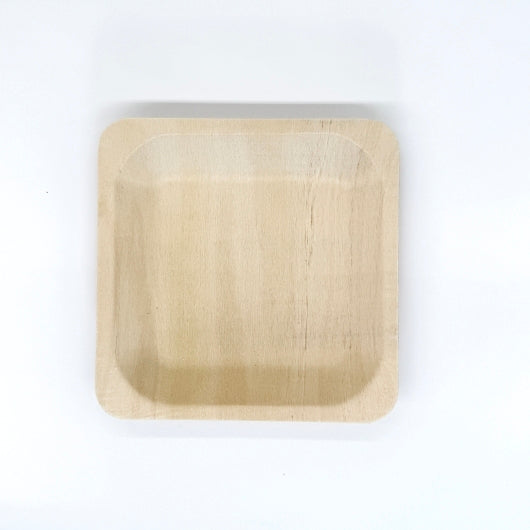VerTerra Square Wooden Plate 5.5x5.5", 300 x 5.5 IN Case - Plates Bowls
