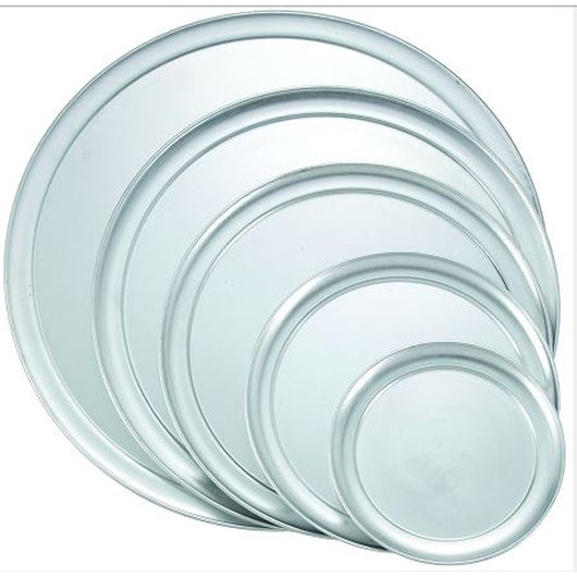 Winco 12 Inch Wide Rim Pizza Tray Aluminum, 1 x 1 each Case - Prepared Foods