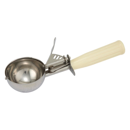 Winco Size 10 3.75 Ounce Ivory Plastic Ice Cream Disher, 1 x 1 each Case - Alternate product angle or state