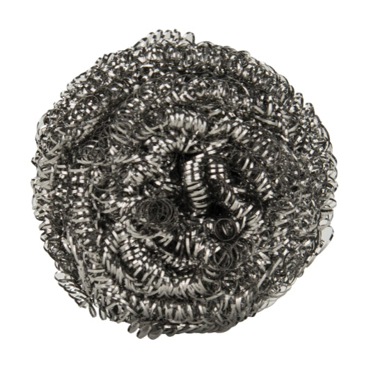 Winco Stainless Steel Scrubbing Sponge, 50g, 1 x 12 each Case - Alternate product angle or state