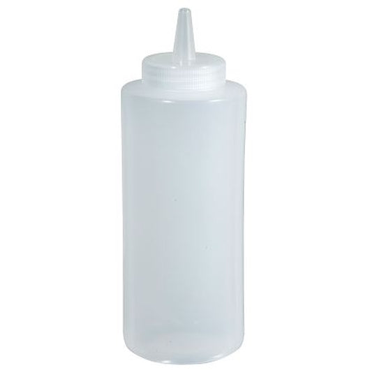 Winco 24 Ounce Clear Squeeze Bottle, 1 x 6 ct Case - Squeeze Bottles & Dispensers
