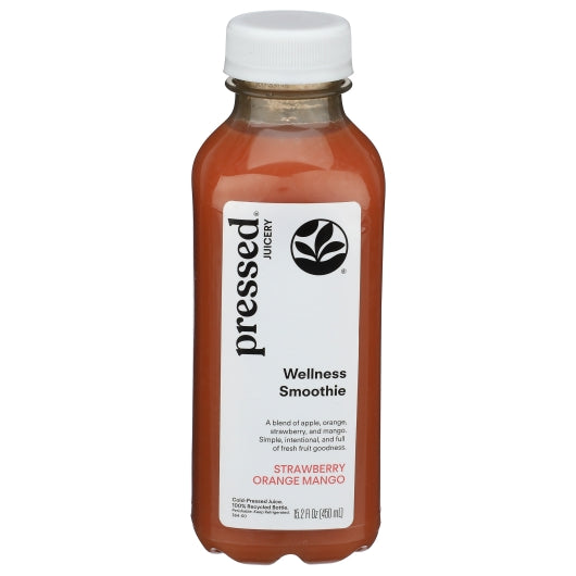 Pressed Juicery Strawberry Orange Mango Smoothie, 6 x 15.2 fl oz Case - Beverages