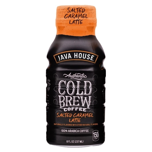 Java House Authentic Salted Caramel Cold Brew Latte, 12 x 8 fl oz Case - Coffee & Tea