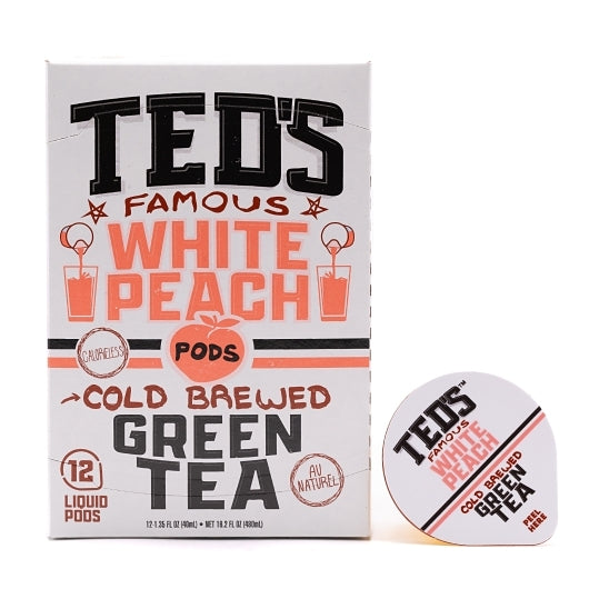 Java House Ted's Tea White Peach Pods, 4 x 16.2 oz Case - Coffee & Tea