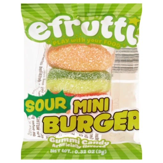 Efrutti Sour Mini Burger, 8 x 60 x 0.32 oz Case - Candy & Confections