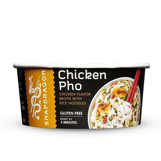 Snapdragon Chicken Pho Rice Noodle Soup Bowl, 6 x 2.1 oz Case - Prepared Foods