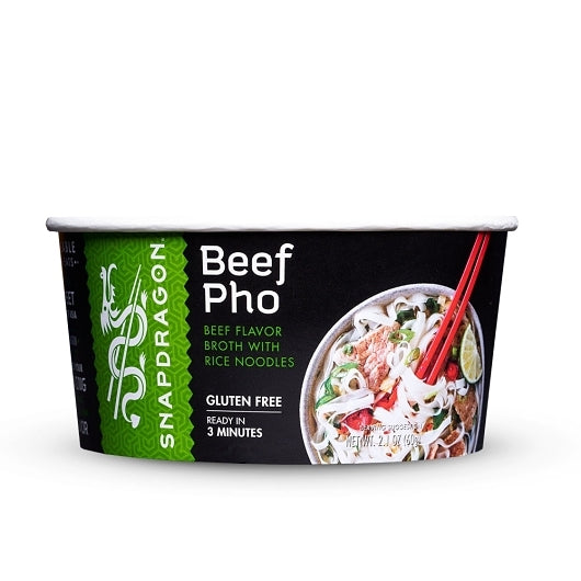 Snapdragon Vietnamese Beef Pho Rice Noodle Soup Bowl, 6 x 2.1 oz Case - Prepared Foods