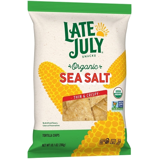 Late July RESTAURANT STYLE TORTILLA CHIPS SEA SALT, 9 x 10.1 oz Case - DOT product image 4