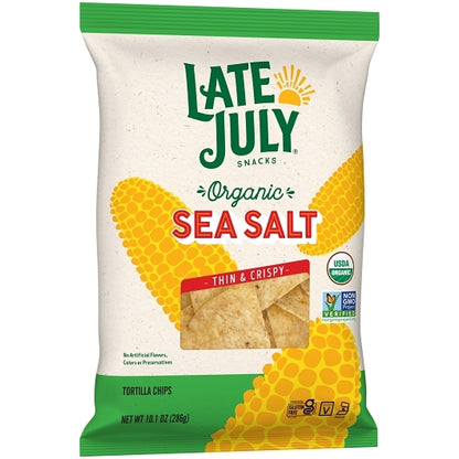 Late July RESTAURANT STYLE TORTILLA CHIPS SEA SALT, 9 x 10.1 oz Case - DOT product image 4