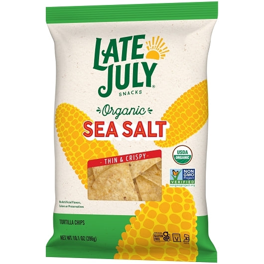 Late July RESTAURANT STYLE TORTILLA CHIPS SEA SALT, 9 x 10.1 oz Case - DOT product image 6
