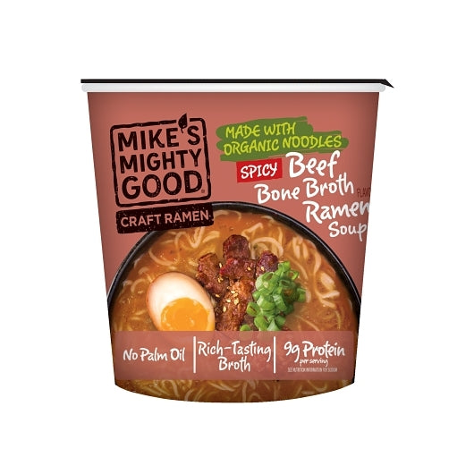 Mike's Mighty Good Craft Ramen Organic Spicy Beef Ramen Noodle Soup, 6 x 1.8 oz Case - Prepared Foods