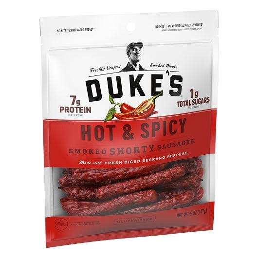 Duke's Hot & Spicy Smoked Shorty Sausages, 8 x 5 oz Case - DOT product image 2