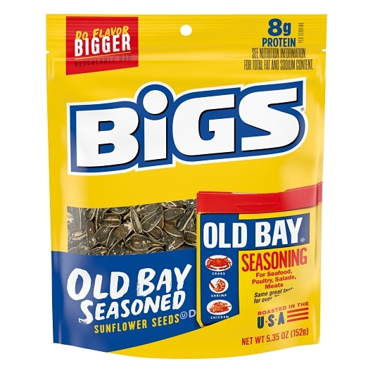 Bigs Old Bay Seasoned Shelled Sunflower Seeds, 12 x 5.35 oz Case - Nuts & Seeds