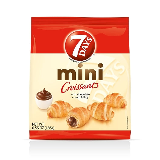 7 Days Mini Cocoa CROISSANT, 8 x 6.53 oz Case - Breads, Rolls & Buns