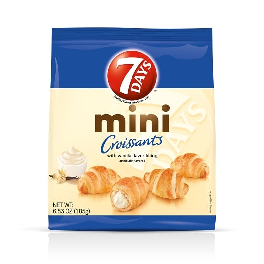 7 Days MINI VANILLA Croissant, 8 x 6.53 oz Case - Breads, Rolls & Buns