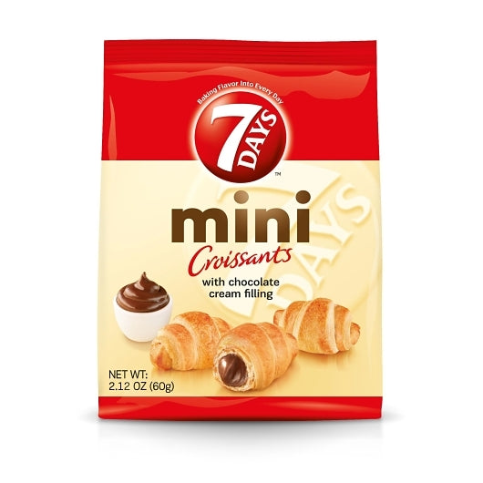 7 Days Mini Chocolate Croissant, 6 x 5 x 2.12 oz Case - Breads, Rolls & Buns