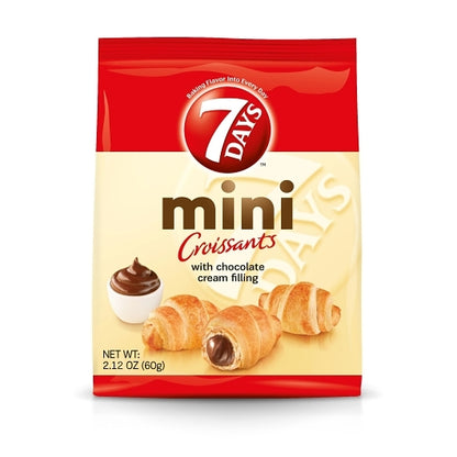 7 Days Mini Chocolate Croissant, 6 x 5 x 2.12 oz Case - Breads, Rolls & Buns