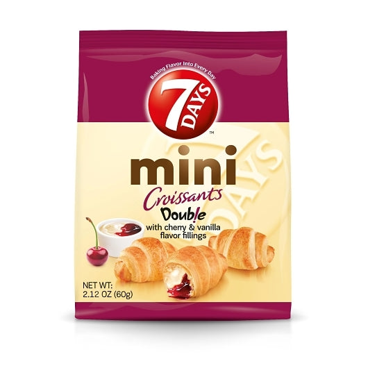 7 Days Mini Cherry & Vanilla Croissant, 6 x 5 x 2.12 oz Case - Breads, Rolls & Buns