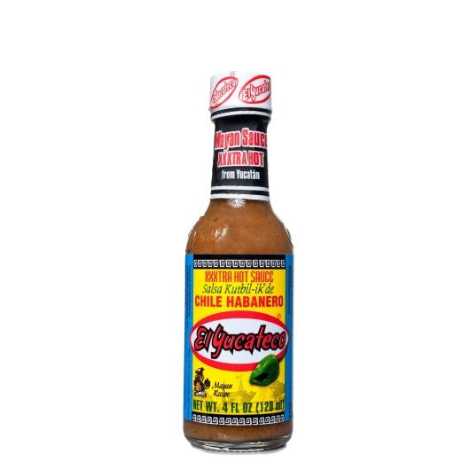 El Yucateco Extra Hot Haberno Sauce Bottle, 12 x 4 oz Case - Condiments & Sauces