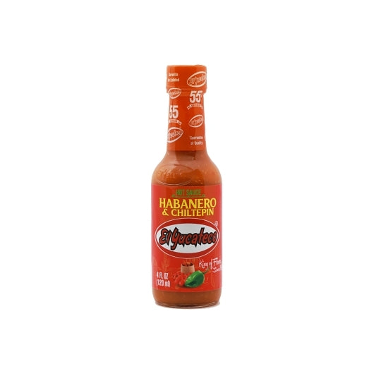 El Yucateco Habanero & Chiltepin Hot Sauce, 12 x 4 fl oz Case - Condiments & Sauces