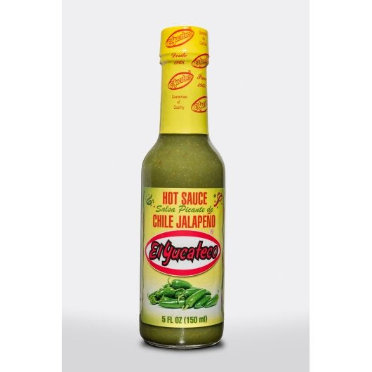 El Yucateco Green Jalapeno Hot Sauce Bottle, 12 x 5 fl oz Case - Condiments & Sauces