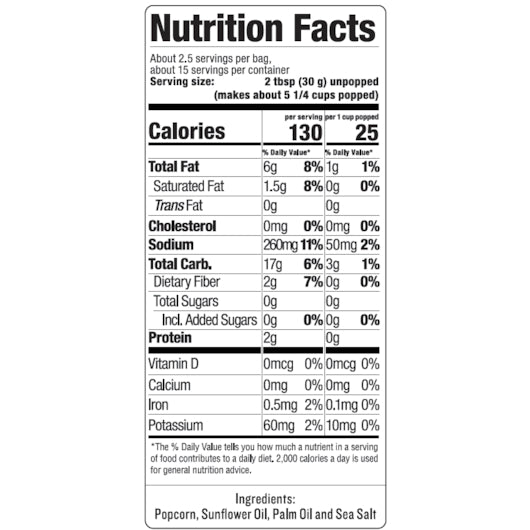 SkinnyPop Micro Sea Salt, 6 x 16.8 oz Case - DOT product image 2
