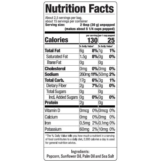 SkinnyPop Micro Sea Salt, 6 x 16.8 oz Case - DOT product image 3