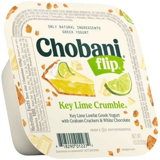 Chobani Flip Key Lime Crumbs Low Fat Greek Yogurt, 12 x 4.5 oz Case - Cheese & Dairy