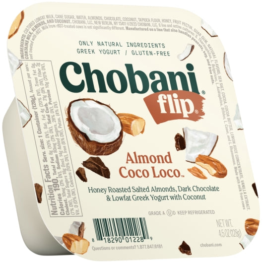 Chobani Flip Almond Coco Loco Low Fat Greek Yogurt, 12 x 4.5 oz Case - DOT product image 2
