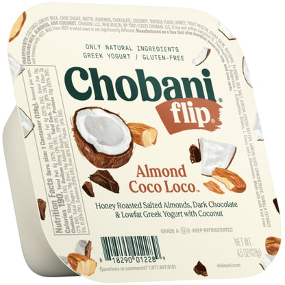 Chobani Flip Almond Coco Loco Low Fat Greek Yogurt, 12 x 4.5 oz Case - DOT product image 2