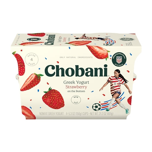 Chobani Non Fat Strawberry Greek Yogurt, 6 x 21.2 oz Case - DOT product image 5