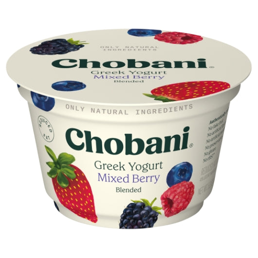Chobani Mixed Berry On the Bottom Greek Yogurt, 12 x 5.3 oz Case - Cheese & Dairy