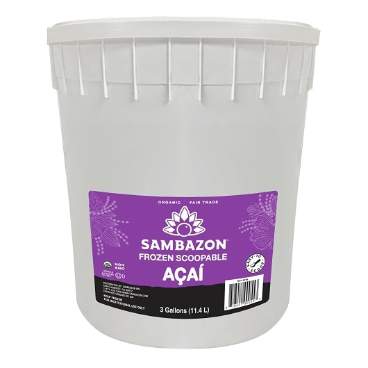 Sambazon Organic Frozen Scoopable Acai Tub, 1 x 3 GA Case - Bakery & Desserts