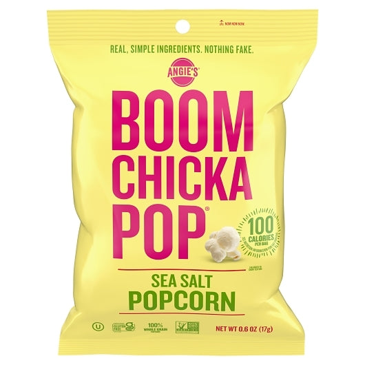 Angie's Boom Chicka Artisan Treats Kosher Sea Salt Popcorn, 24 x 0.6 oz Case - Popcorn, Pretzels & Snack Mix