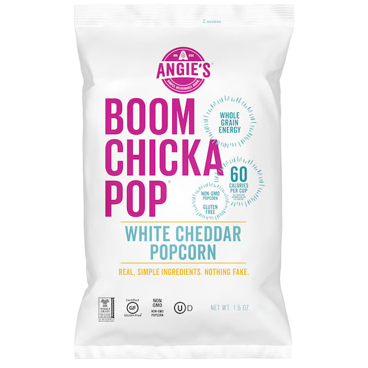 Angie's Boomchickapop White Cheddar Popcorn, 12 x 1.5 oz Case - Alternate product angle or state