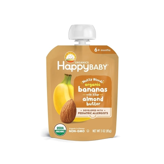 Happy Baby Bananas With Almond Butter, 2 x 6 x 3 oz Case - Nuts & Seeds - image 2