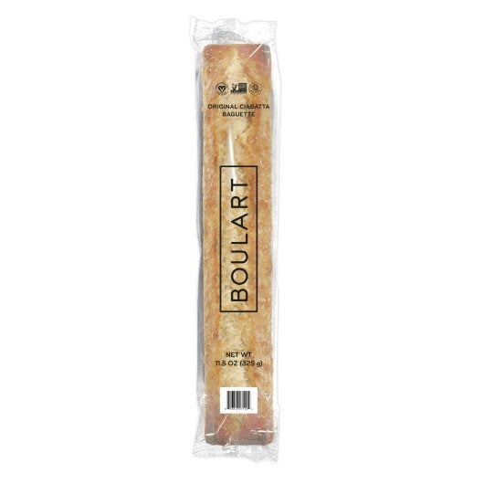 Boulart Original Individually Wrapped Ciabatta Baguette, 18 x 11.5 oz Case - Breads, Rolls & Buns