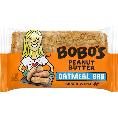 Bobos Peanut Butter Gluten Free Vegan Peanut Butter Bar, 4 x 12 x 3 oz Case - Snack Bars & Granola Bars