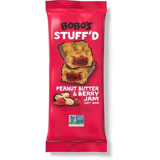 Bobo's Gluten Free Vegan Peanut Butter Filled Bar, 4 x 12 x 2.5 oz Case - Snack Bars & Granola Bars