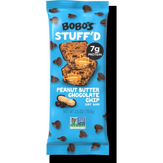 Bobo's Vegan Chocolate Chip Peanut Butter Filled Bar, 4 x 12 x 2.5 oz Case - Pantry Ingredients