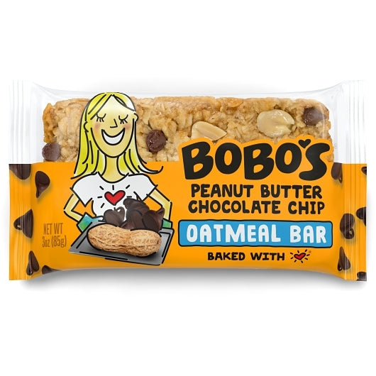 Bobo's Peanut Butter Chocolate Chip, 4 x 12 x 3 oz Case - Snack Bars & Granola Bars