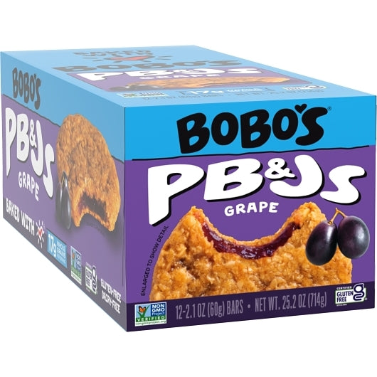 Bobo's Peanut Butter & Grape Jelly Case, 4 x 12 x 2.1 oz Case - Condiments & Sauces