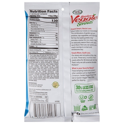Sensible Portions VEGGIE STRAW RANCH, 24 x 1 oz Case - DOT product image 3